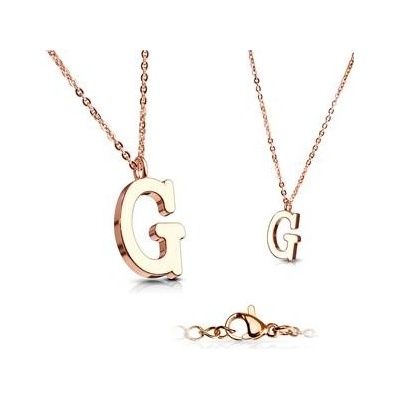 Šperky4U Zlacený ocelový řetízek s přívěškem iniciála OPD0231-G