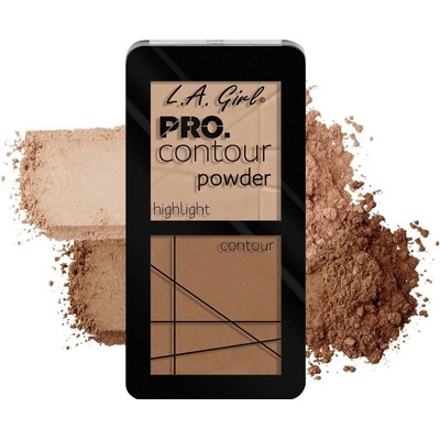 L.A. Girl USA Konturovací paletka pudrová PRO Contour GCP-668 Highlighter/Bronzer 4,4 g