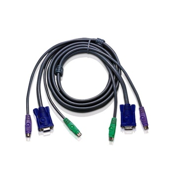 ATEN 6ft PS/2 кабел за клавиатура, видео и мишка (KVM) Черен 1, 8 м (2L-1001P/C)