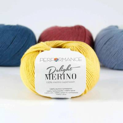 100% Merino příze Delight žlutá
