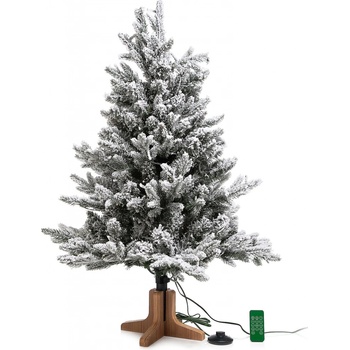 QVC Luxusný 3D vianočný stromček jedľa 140 cm 400 LED Deluxe 132 farebných efektov zasnežený