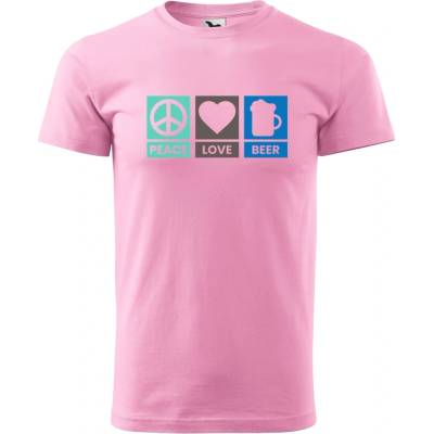 Dobrý Triko pánské tričko Peace Love beer Růžová – Hledejceny.cz