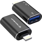 Techsuit - Премиум OTG адаптер AluVoltX (A18) - USB към Lightning, Plug and Play, алуминиева сплав, бърз трансфер на данни - черен