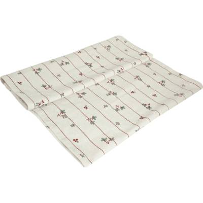 Strömshaga Bavlněný běhoun Gerd White/Red krémová 50x150 cm