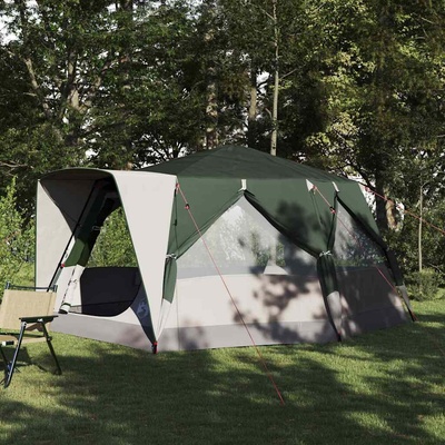 vidaXL Палатка за кабина 7-ма души с покрив Зелен 400 x 350 x 212 см (42004026)