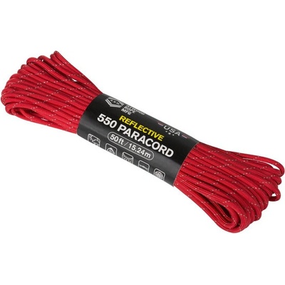 Paracord ATWOOD ROPE 550 Reflective Cord 50 ft (15 m) - Red