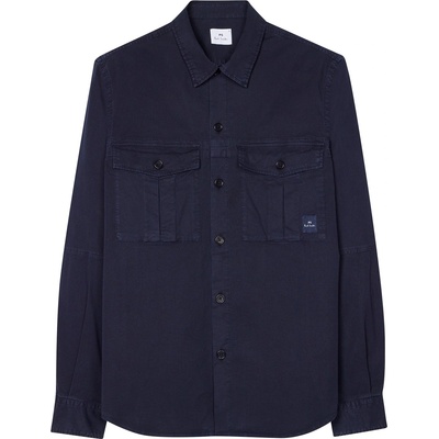 PS Paul Smith Риза PS Paul Smith Men's Utility Long-Sleeve Plain Shirt - Blue 49