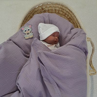 Pro útulný domov Péřová zavinovačka Mušelínová fialová – Zboží Mobilmania