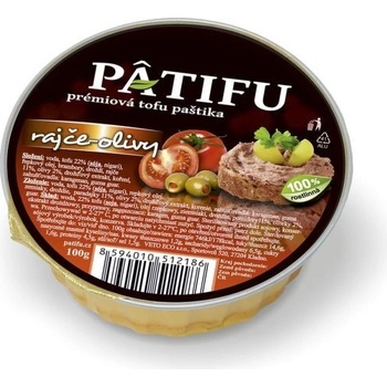 Patifu Paštéta Tofu Rajčina Olivy Veto 100 g