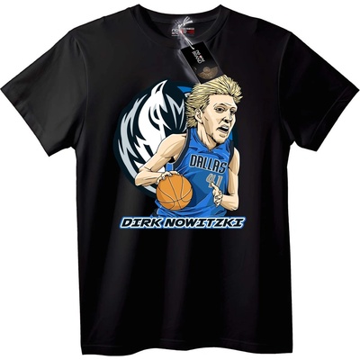 NOONEBRAND Тениска Дирк Новицки Dallas Mavericks - XS, Black