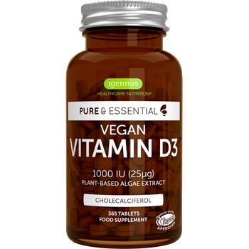 Igennus Pure & Essential - Vegan Vitamin D3 1000IU (25 g) - 365 таблетки