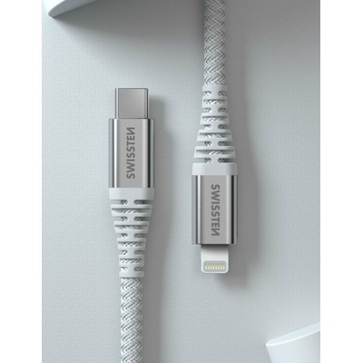 Swissten 71541013 Kevlar USB-C / Lightning, 1,5m, bílý