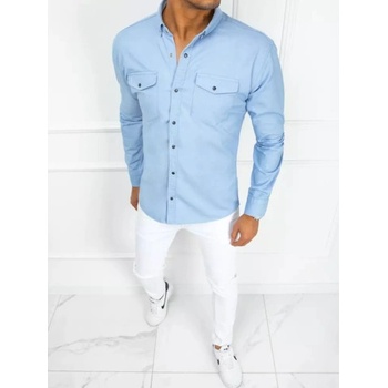 Pánska bledomodrá džínsová košeľa (dx2356) blue