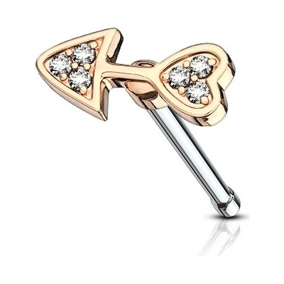 Šperky4U zlacený piercing do nosu šipka N0102-RD