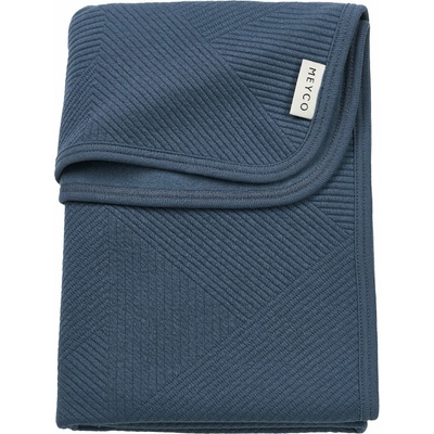 Meyco Žakárová flanel deka Pure Indigo