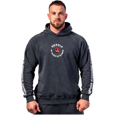 Nebbia Washed mikina s kapucňou Heritage 793 black