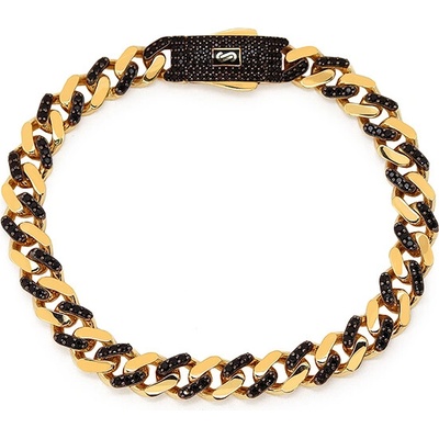 iZlato Forever Monaco Chain bracelet Classic Alternate Pavé lock Black 8 mm IZ30156BN