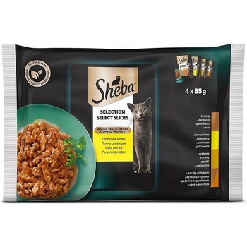 Sheba Пауч за котки Птичи ястия - Микс от апетитни ястия с птиче месо 4x85гр