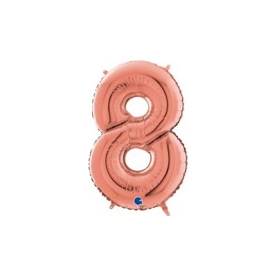 GRABO fóliový balónek ČÍSLICE ROSE GOLD 8 66cm,26 nafukovací