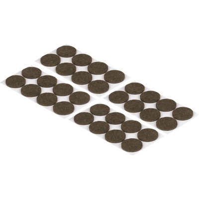 Walteco Filcové podložky, priemer 30mm, samolepiace, hnedé, 32 ks , 84944