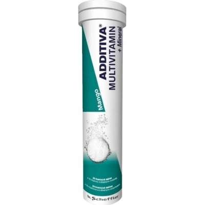 DR SCHEFFLER ADDITIVA Multivitamín + Minerály s príchuťou Mango, 20 šumivých tabliet