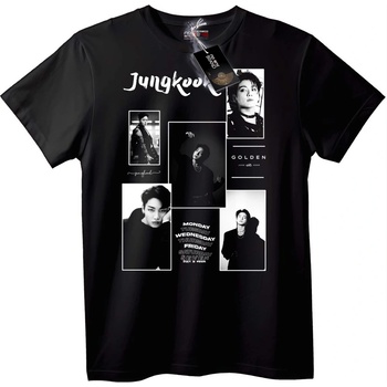 NOONEBRAND Тениска Jungkook Златен колаж - 6XL, Black