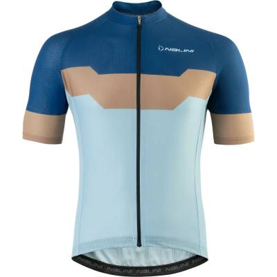 Nalini Мъжка фланелка с къс ръкав за колоездене Nalini MTB Zip Jersey Cycling jersey - Deep Blue / Sand - размер XL (056-4013-0114)