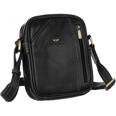 Pánska kožená crossbody taška GT228 čierna