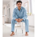 Blancheporte pánské pyžamo dlouhé propínací flanel modré