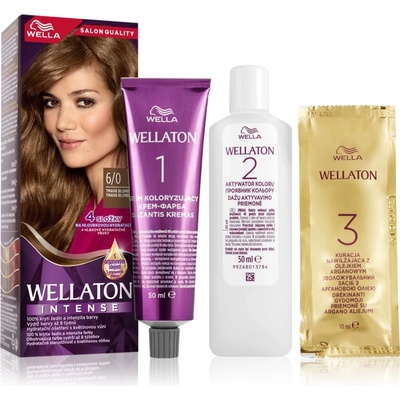 Wella Wellaton Intense перманентната боя за коса с арганово масло цвят 6/0 Dark Blonde