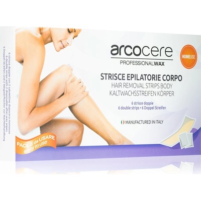 Arcocere Professional Wax Восъчни ленти за епилация за тяло за жени 6 бр
