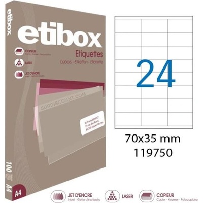 Etikety univerzálne 70x35mm Etibox A4 100 hárkov