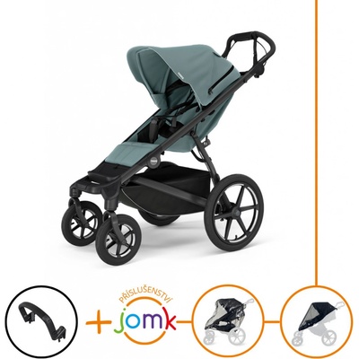 Thule Set 4v1 Urban Glide 4-wheel Mid blue 2024 + madlo + JOMK pláštenka + JOMK ochranná sieť