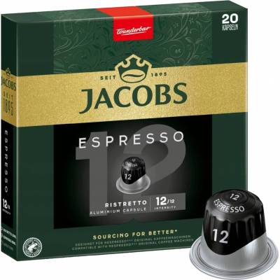 Douwe Egberts Jacobs Espresso 12 Ristretto 20 алуминиеви капсули, съвместими с кафе машини Nespresso®