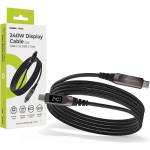 Mobile Origin Здрав кабел с LED дисплей и бързо зареждане за устройства с USB-C порт - Mobile Origin CB4 LED Display USB-C to USB-C Cable PD 240W (черен) (150 см) (MO-240WDC-CB4)