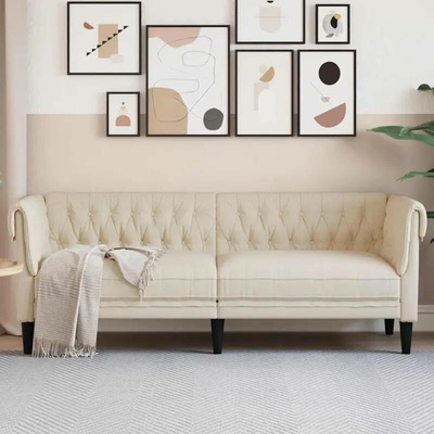 vidaXL Chesterfield pohovka 3místná len 11461.372563