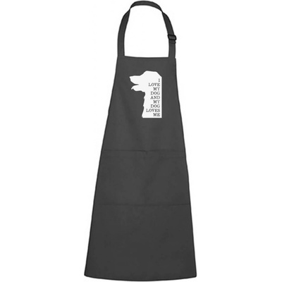 Dobrý Triko Zástěra s potiskem I love my dog Antracitová