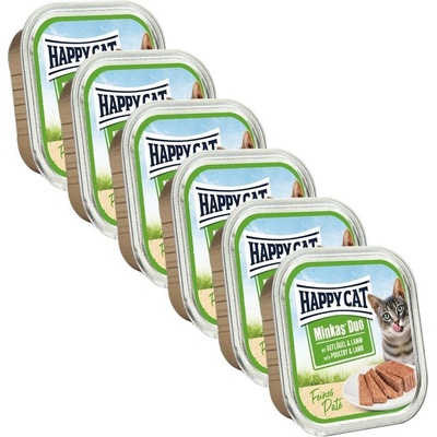 Happy Cat Minkas Duo Hydina & Jahňa 6 x 100 g