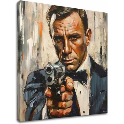 Obraz James Bond - Nebezpečná elegancia | dokončené rukou umelca - 100x100 cm