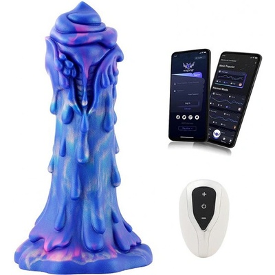 HiSmith WDA030 M Wildolo Designer Series Silicone Dildo Vibrator with App 21.5cm Blue