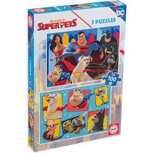 Educa Детски пъзел Educa от 2 x 100 части - DC Лига на Суперлюбимци (EDU19484) - baby