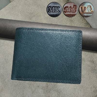 ARTEMO Vlastní iniciály na míru ZDARMA. Prémiová personalizovaná pánská kožená peněženka Ražba monogramu RFID ochrana Dárková krabička