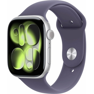 Apple Watch Series 11 46 mm Strieborný hliník s hmlovo fialovým športovým remienkom S/M MEV94WF/A