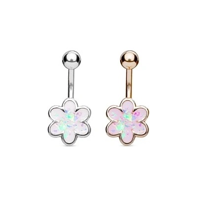 Šperky4U piercing do pupíku kytička WP0002-RDC