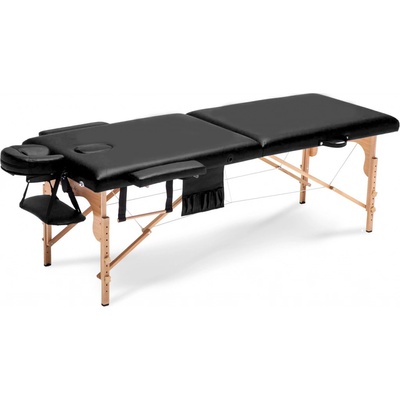Body Fit Drevený masážny stôl BodyFit 2 segmentový čierny,195 x 70,5 cm