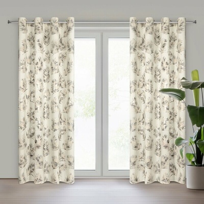 Takoy Záves GLORIA z mäkkého zamatu s lesklou potlačou palmových listov 140 x 250 cm-HF-460839 | 140 x 250 cm