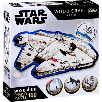 Trefl Дървен пъзел Trefl от 160 части - Millennium Falcon (20189)