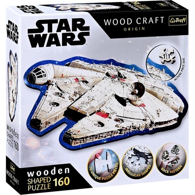 Trefl Дървен пъзел Trefl от 160 части - Millennium Falcon (20189)