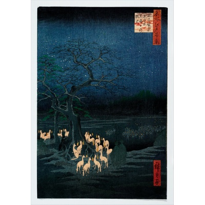 Plagát, Obraz - Hiroshige - New Years Eve Foxfire, Hiroshige Utagawa, 61 × 91.5 cm