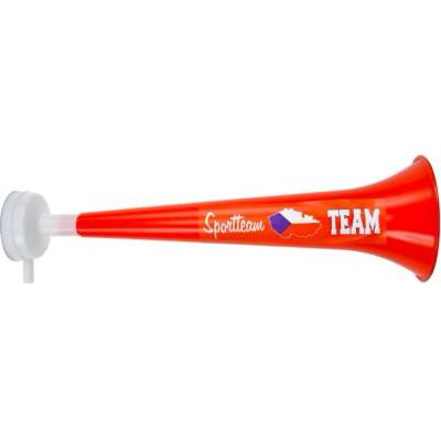 SPORTTEAM ČR 2 červeno-biela fanúšikovská trúbka s nástavcom